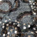 Fringed Feather Leopard Print Knit Sequin Embroidery Fabric